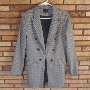 1. State Size 6 Black, Red, And White Plaid Single Closure Blazer